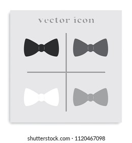 Bow tie flat black and white vector icon.