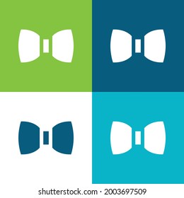 Bow Tie Flat cuatro colores mínimo conjunto de iconos