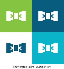 Bow Tie Flat four color minimal icon set