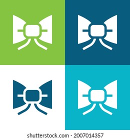 Bow Tie Flat cuatro colores mínimo conjunto de iconos
