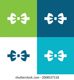 Bow Tie Flat four color minimal icon set