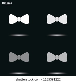 Bow tie flat grayscale vector icon.