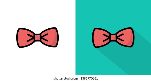 Bow Tie Flat Icon Design Vector