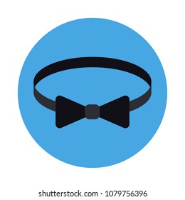 Bow tie flat icon isolated on blue background. Simple Bow tie sign symbol in flat style.  Vector illustration for web and mobile design.