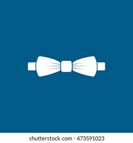 Bow Tie Flat Icon On Blue Background