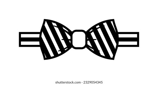 Bow tie flat icon. Bow tie with pattern. Vector illustration isolated on white background.