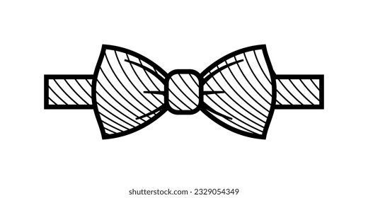 Bow tie flat icon. Bow tie with pattern. Vector illustration isolated on white background.