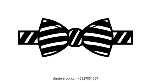 Bow tie flat icon. Bow tie with pattern. Vector illustration isolated on white background.
