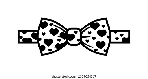 Bow tie flat icon. Bow tie with pattern. Vector illustration isolated on white background.