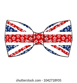 Bow tie in the form of a British flag. Vector illustration