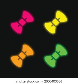 Icono de vector neonato brillante de cuatro colores