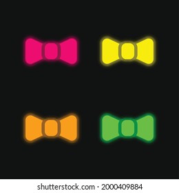 Icono de vector neonato brillante de cuatro colores