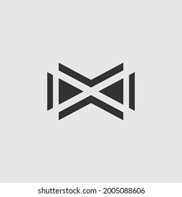 Bow Tie Geometric Mark Logo Vector
