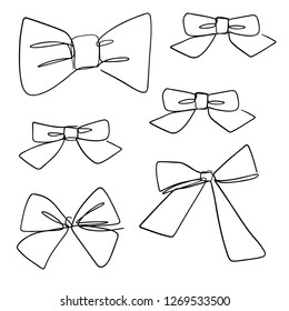 Bow tie gift cute simple stripes vector illustration