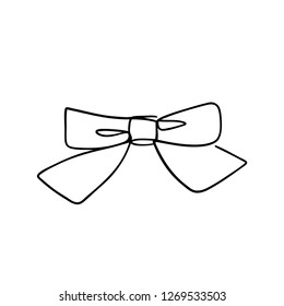 Bow tie gift cute simple stripes vector illustration