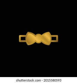 Bow Tie gold plated metalic icon or logo vector