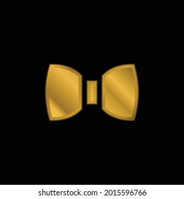 Bow Tie gold plated metalic icon or logo vector