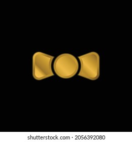 Bow Tie gold plated metalic icon or logo vector