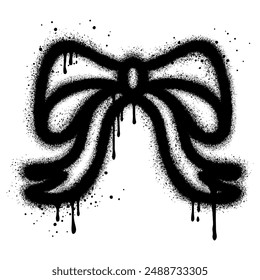 Bow tie graffiti with black spray paint. vector illustration.