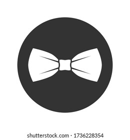 Bow tie graphic icon. Bow tie sign in the circle isolated on white background. Vector illustration