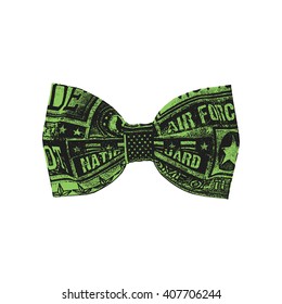 Bow tie. Green flash color. Vector illustration