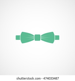 Bow Tie Green Flat Icon On White Background