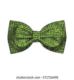 Bow tie. Greenery color. Vector illustration