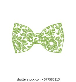 Bow tie. Greenery color. Vector illustration