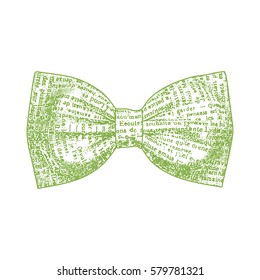 Bow tie. Greenery color. Vector illustration