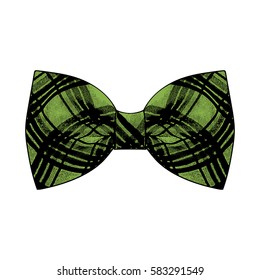 Bow tie. Greenery color. Vector illustration