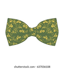 Bow tie. Greenery and Primrose Yellow color. Vector illustration