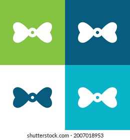 Bow Tie With Hearts Flat four color minimal icon set