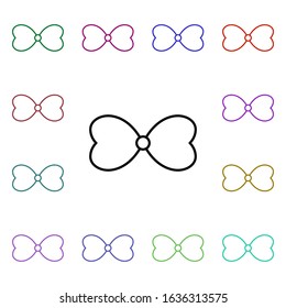 Bow tie with hearts multi color style icon. Simple thin line, outline vector of heartbeat icons for ui and ux, website or mobile application