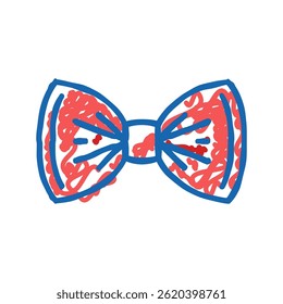 bow tie hipster retro doodle icon sketch vector. bow tie hipster retro sign. isolated symbol illustration