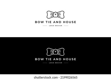 Logo-Design von Bow Tie und Haus