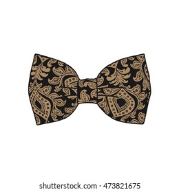 Bow tie. Iced coffee color. Vector illustration