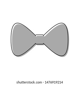 Bow Tie icon. Black line icon with gray shifted flat filled icon on white background. Illustration.