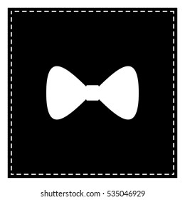 Bow Tie icon. Black patch on white background. Isolated.