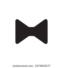 Bow tie icon. Black Bow tie silhouette vector illustration isolated on white background