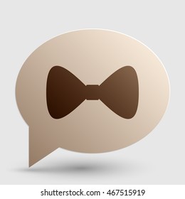 Bow Tie icon. Brown gradient icon on bubble with shadow.