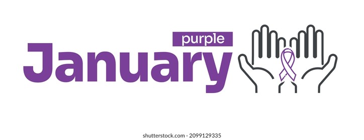 Bow tie icon with campaign for January purple
