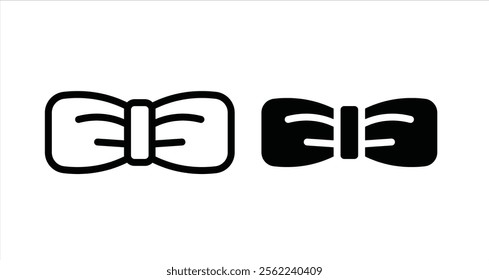 Bow Tie Icon collection in filled and stroke style.