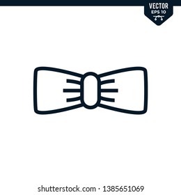 Bow Tie icon collection in outlined or line art style, editable stroke vector