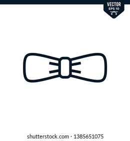 Bow Tie icon collection in outlined or line art style, editable stroke vector