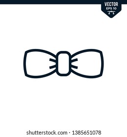 Bow Tie icon collection in outlined or line art style, editable stroke vector