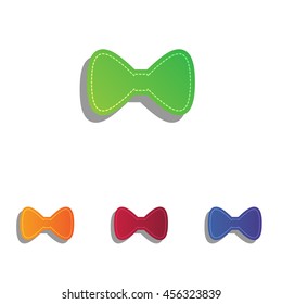 Bow Tie icon. Colorfull applique icons set.