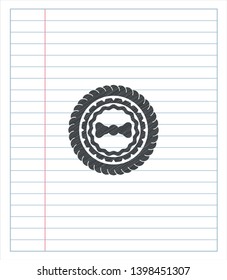 bow tie icon draw with pencil effect. Vector Illustration. Detailed.