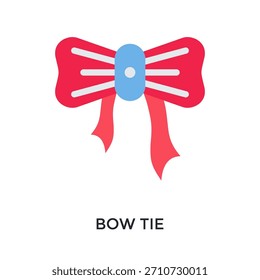 Bow Tie Icon Flat Color Style. Vector Illustration For Graphic Design