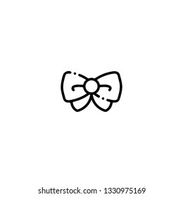 Bow tie icon, flat design line art thin style. Saint Patrick's Day vector illustration