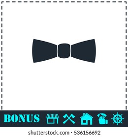 Bow tie icon flat. Simple vector symbol and bonus icon